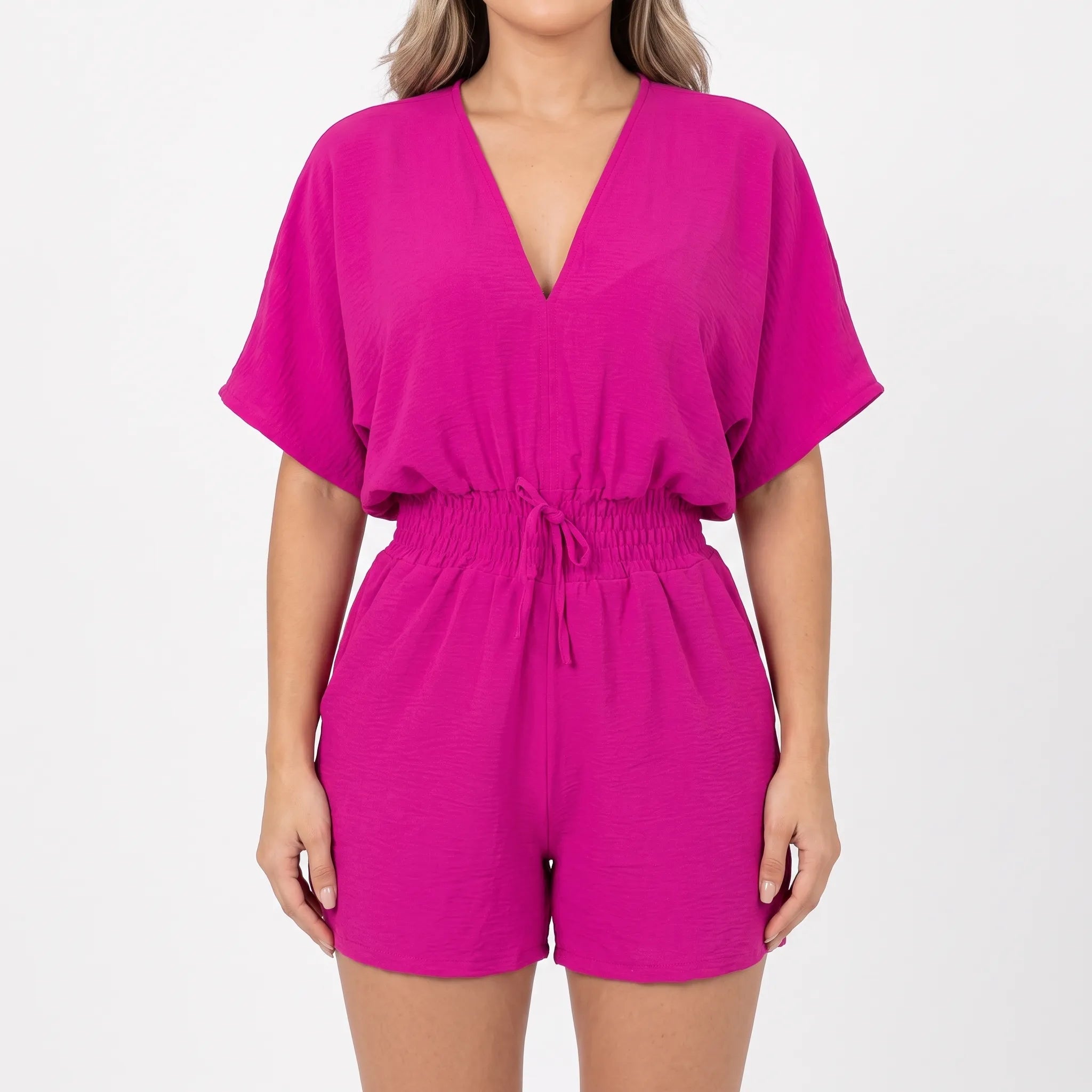 Arlisa - Casual Short-Sleeved V-Neck Summer Romper