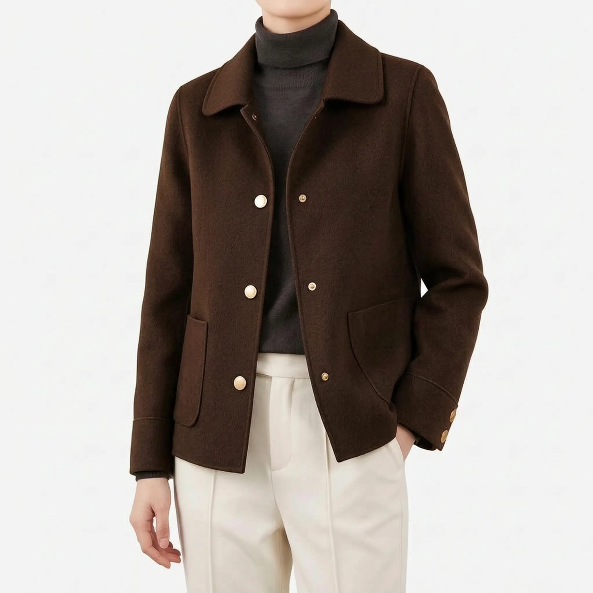 Avelis - Short Button-Front Coat