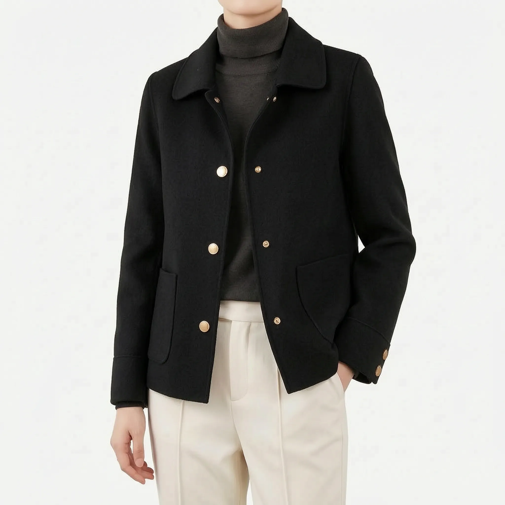 Avelis - Short Button-Front Coat
