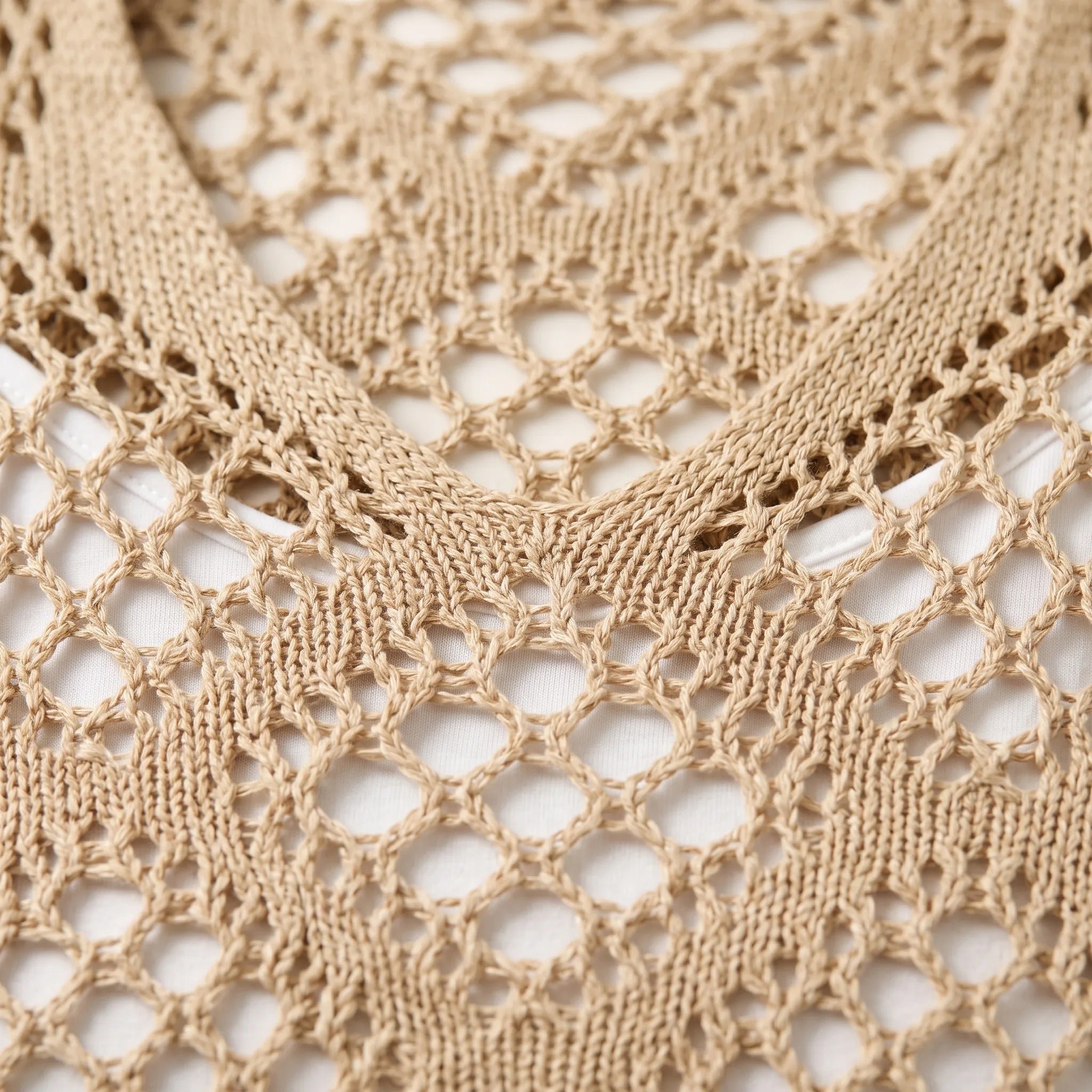 Breezlyn - Open-Knit Geometric Summer Top